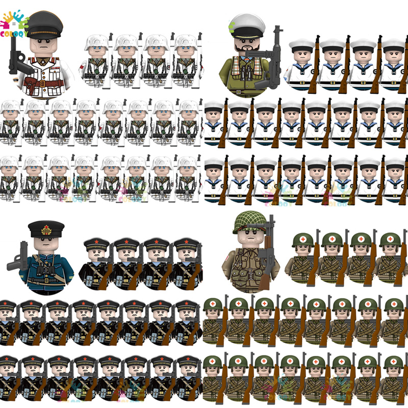 Lego Minifigure Holder - Çocuk Oyuncakları 21 adet/lot WW2 N001-N095